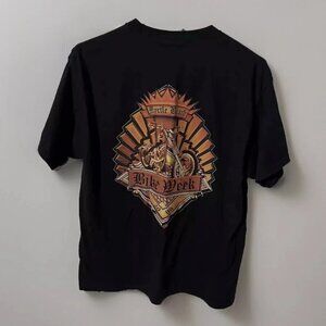Vintage T Shirt Mens L Black Racing Bike Week 2008 Myrtle Beach Tee Motorcycle